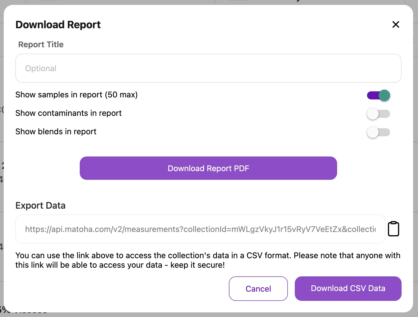 Matoha Cloud, generate PDF and Excel reports