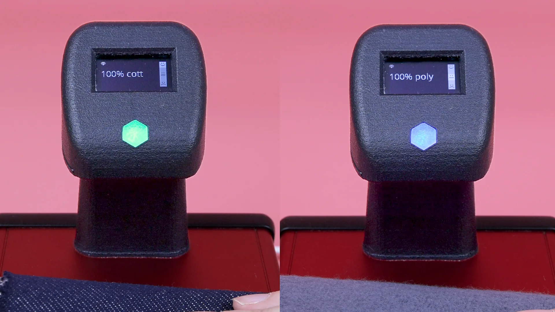 FabriTell LED result, fibre ID confirmed instantly, no label required